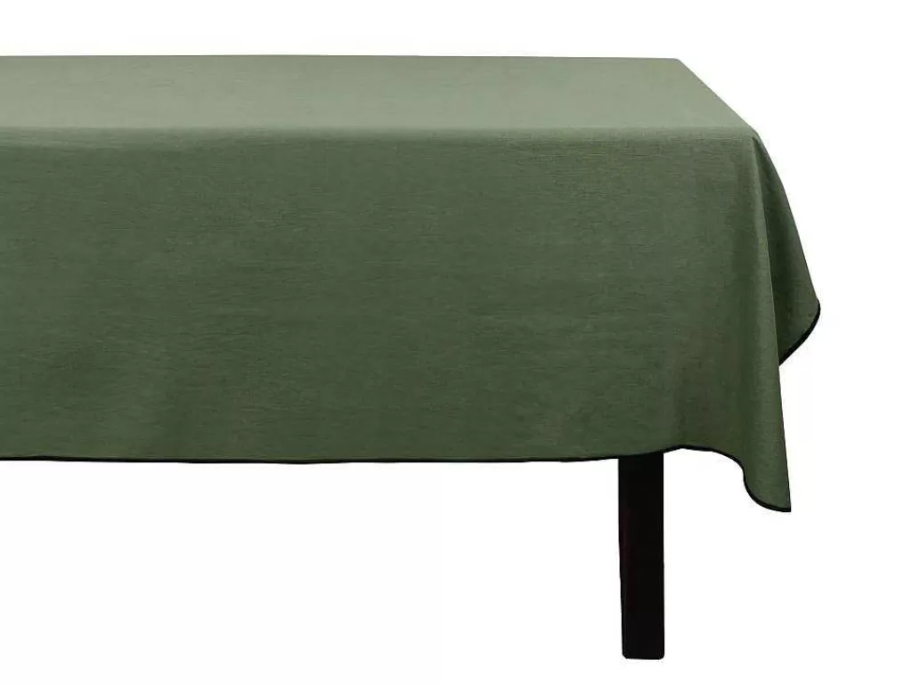 Têxteis De Mesa*OZAIA Toalha Em Algodao E Linha Com Borda Preta 170 X 300 Cm Caqui - Borina