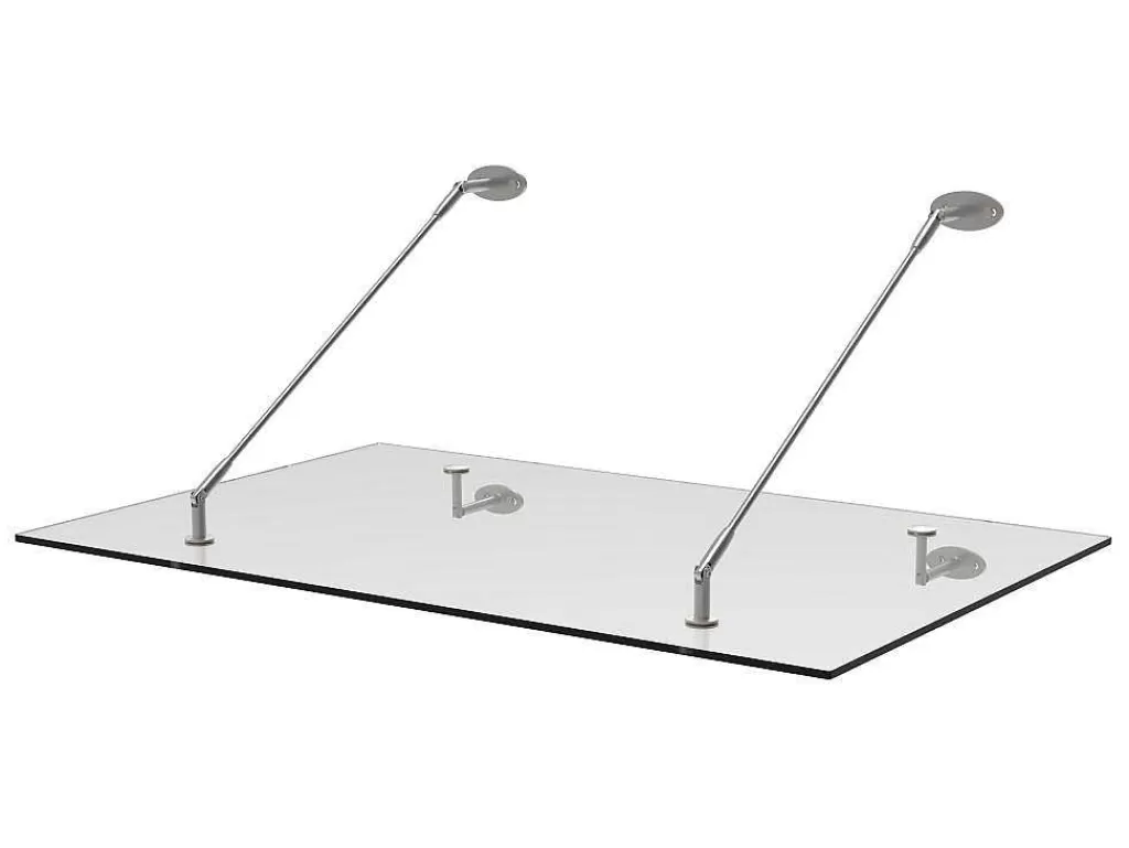 Cobertura De Porta*Vente-unique Toldo De Porta Em Aco Inoxidavel 150 X 100 Cm Liso Inclinavel Prateado - Rami