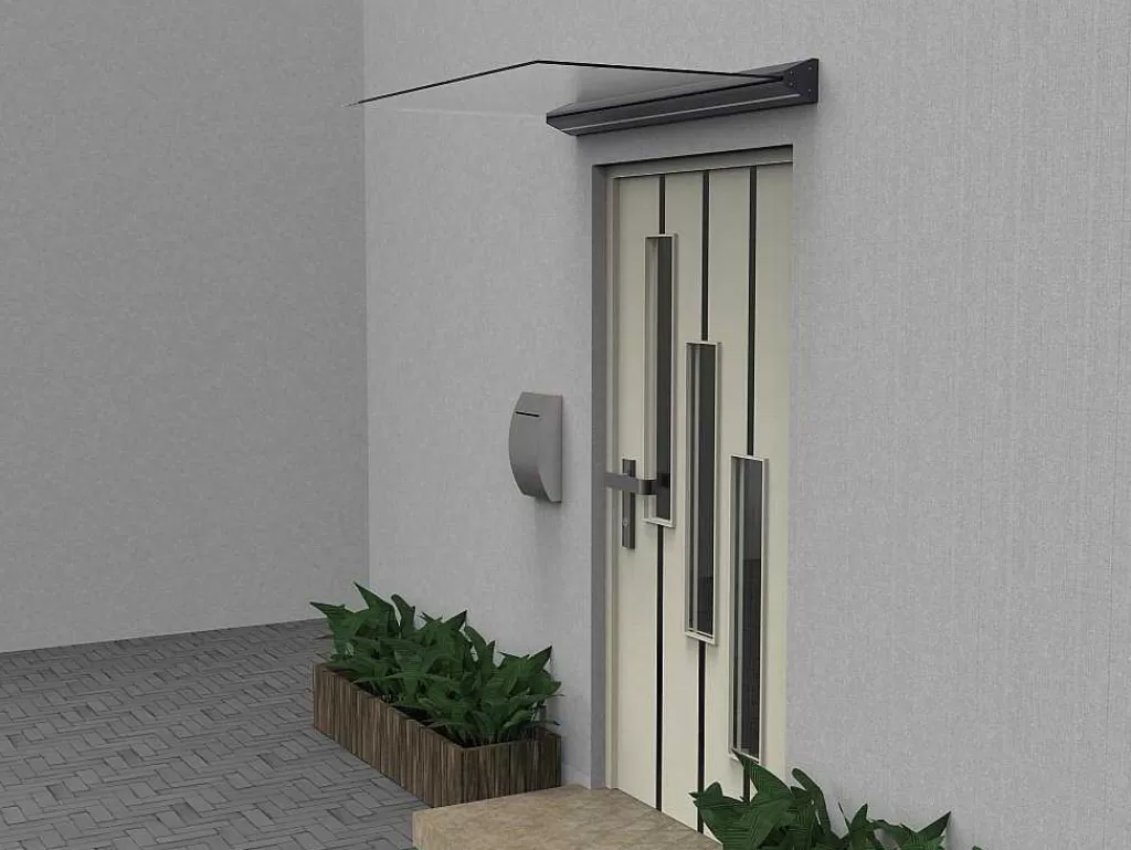 Cobertura De Porta*Vente-unique Toldo De Porta Em Aluminio 140X90 Cm Liso Com Leds - Luxama