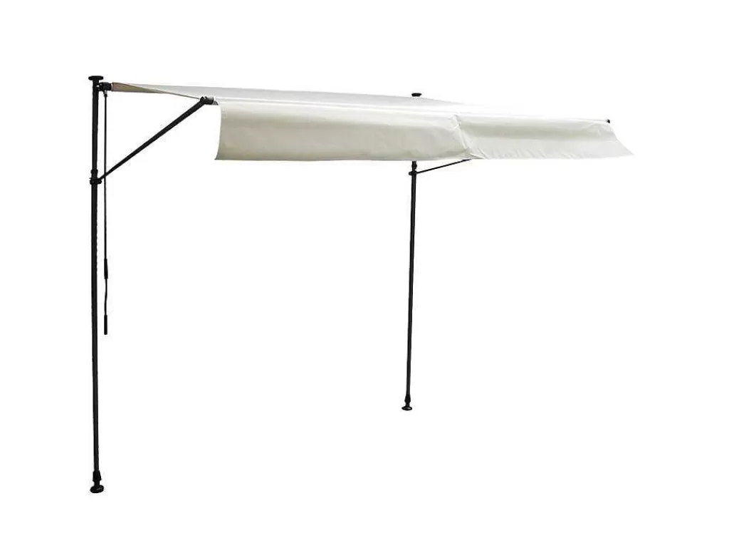 Toldo E Persiana De Exterior*Happy Garden Toldo De Varanda Chene 3 1,2M - Tecido Bege E Estrutura Cinzenta