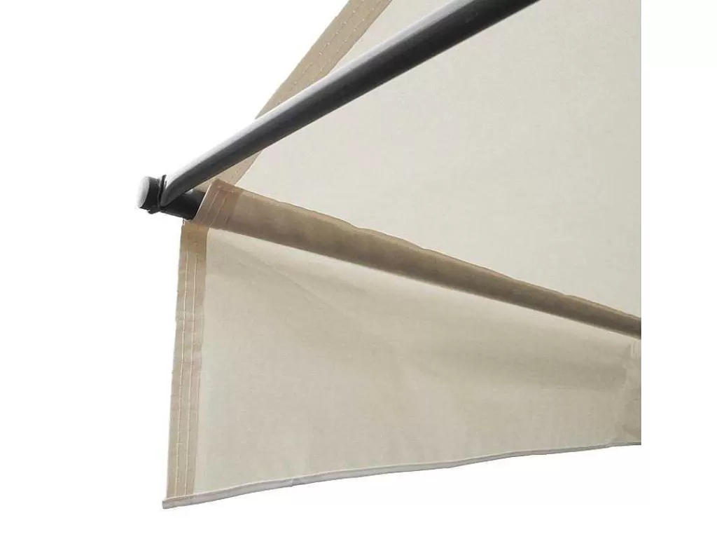 Toldo E Persiana De Exterior*Happy Garden Toldo De Varanda Chene 3 1,2M - Tecido Bege E Estrutura Cinzenta