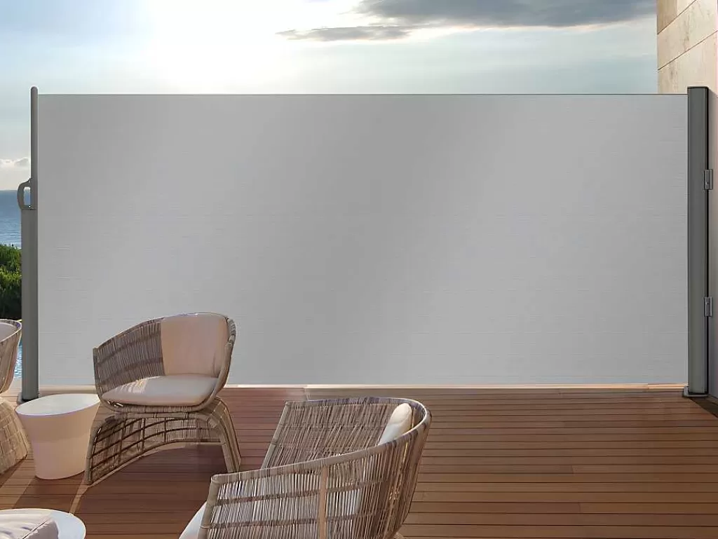 Canico E Cerca*EXPERTLAND Toldo Lateral Opaco Extensivel Suela - Cinza Claro - C300 X A180 Cm