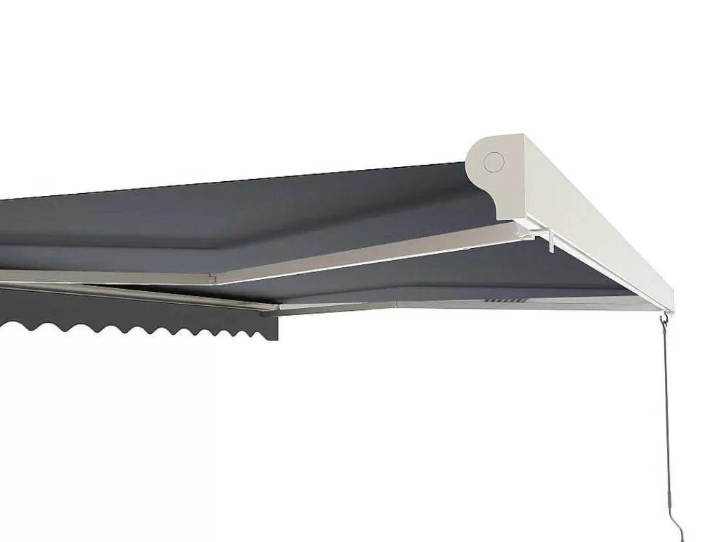 Toldo E Persiana De Exterior*Vente-unique Toldo Retratil Motorizado Com Semicaixa 4 X 3 M Antracite - Cofana