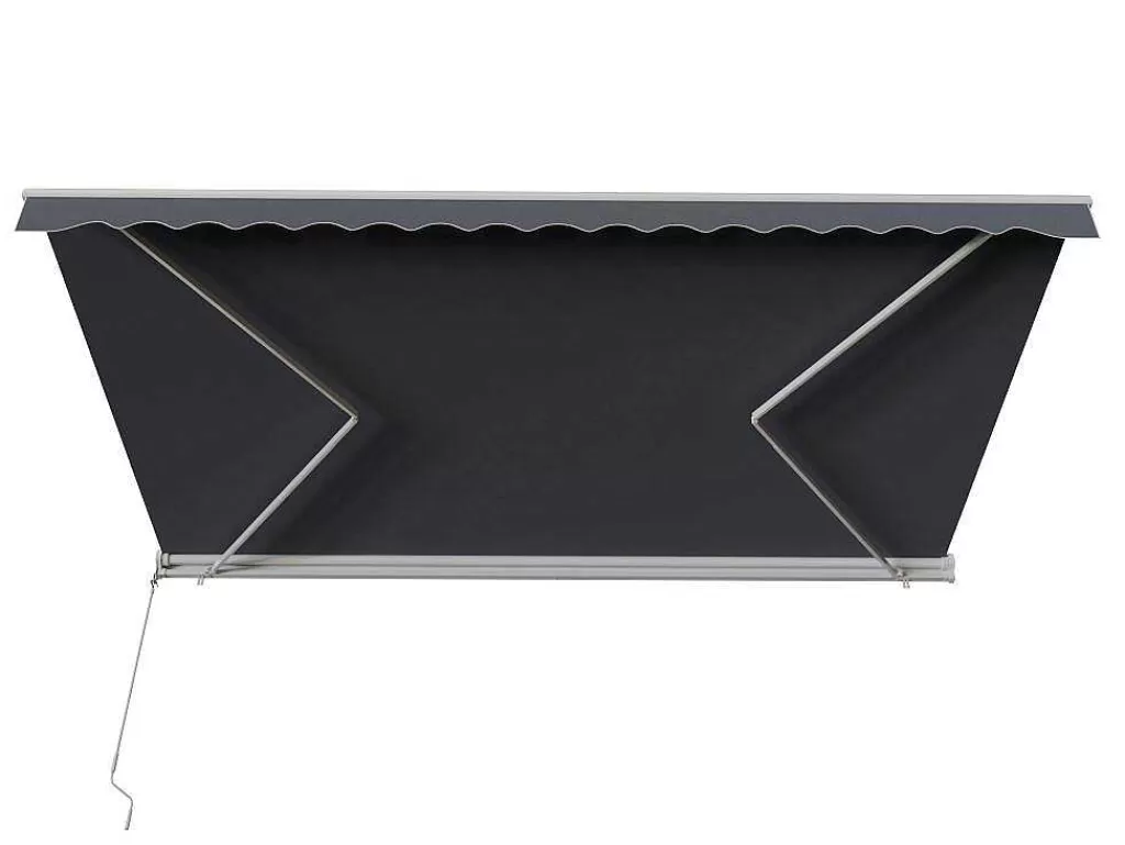 Toldo E Persiana De Exterior*Vente-unique Toldo Retratil Motorizado Com Semicaixa 5 X 3 M Antracite - Cofana