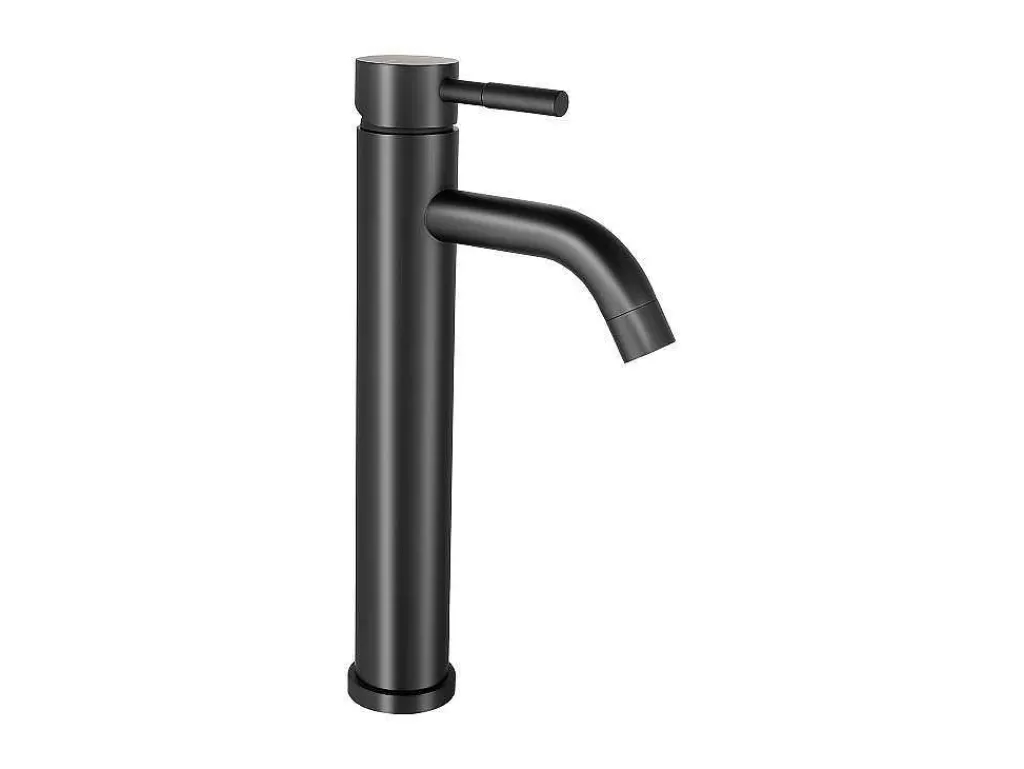 Torneira*Shower & Design Torneira Misturadora Mecanica Arredondada Em Inox Escovado Preto Mate A29,6 Cm - Salavan
