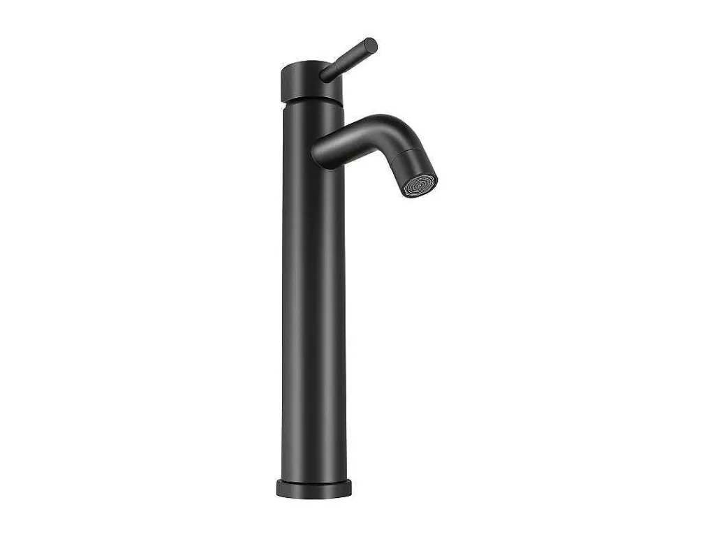 Torneira*Shower & Design Torneira Misturadora Mecanica Arredondada Em Inox Escovado Preto Mate A29,6 Cm - Salavan