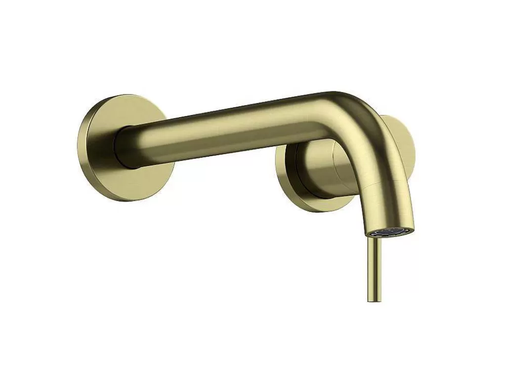 Torneira*Shower & Design Torneira Misturadora Mecanica De Encastrar Com Ponta Arredondada Dourada Acabamento Alisado - Lozoya