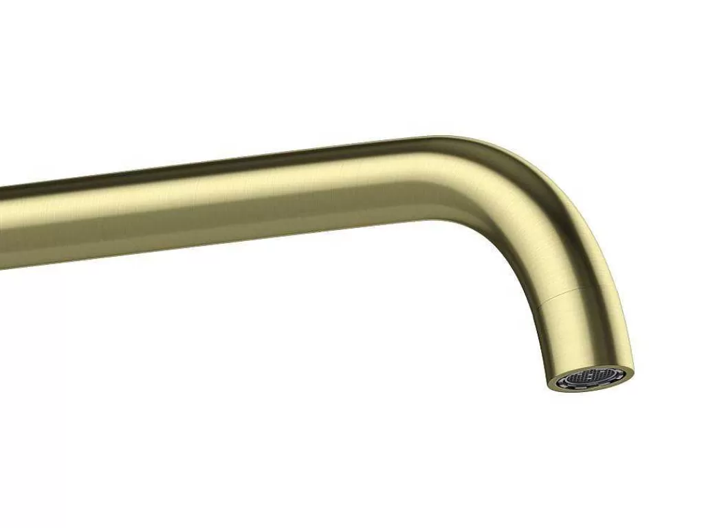 Torneira*Shower & Design Torneira Misturadora Mecanica De Encastrar Com Ponta Arredondada Dourada Acabamento Alisado - Lozoya