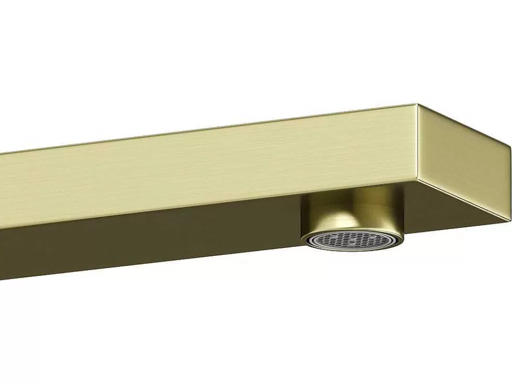 Torneira*Shower & Design Torneira Misturadora Mecanica Quadrada A15,7 Cm Dourado Acabamento Acetinado - Vipava