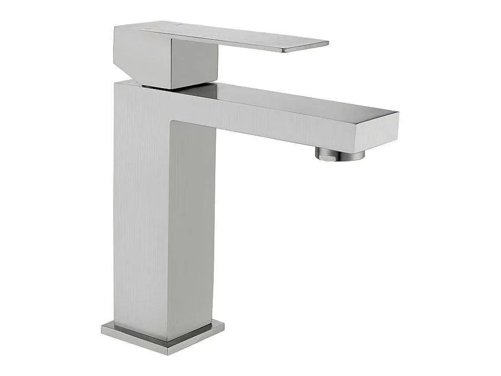Torneira*Shower & Design Torneira Misturadora Mecanica Quadrada Em Inox Cor Niquel Escovado A17,3 Cm - Canilas