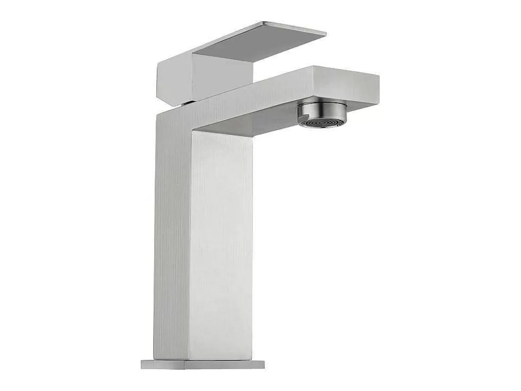 Torneira*Shower & Design Torneira Misturadora Mecanica Quadrada Em Inox Cor Niquel Escovado A17,3 Cm - Canilas