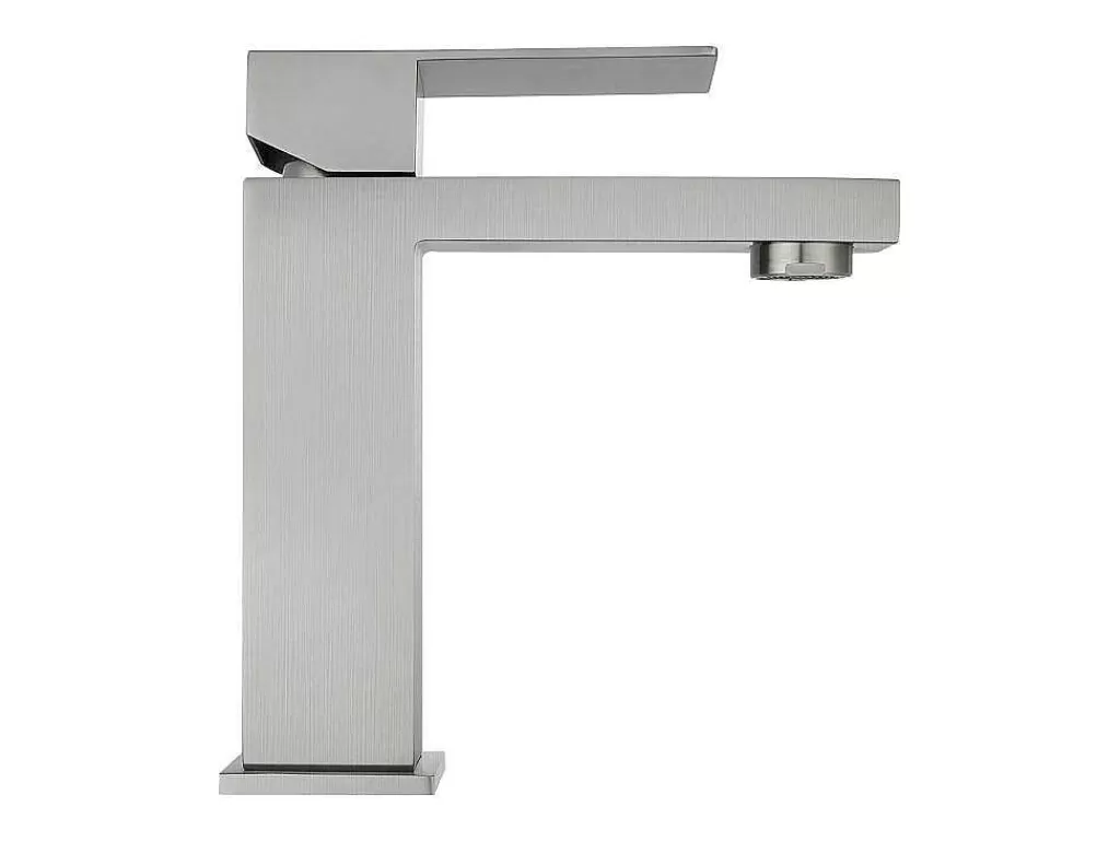 Torneira*Shower & Design Torneira Misturadora Mecanica Quadrada Em Inox Cor Niquel Escovado A17,3 Cm - Canilas