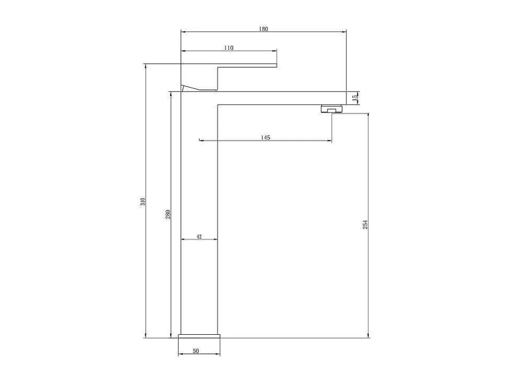 Torneira*Shower & Design Torneira Misturadora Mecanica Quadrada Em Inox Cor Niquel Escovado A31 Cm - Canilas
