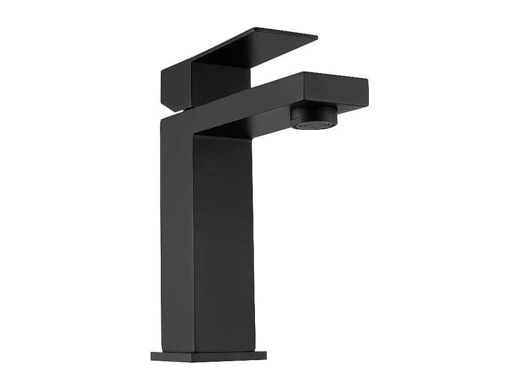 Torneira*Shower & Design Torneira Misturadora Mecanica Quadrada Em Inox Escovado Preto Mate A17,3 Cm - Canilas