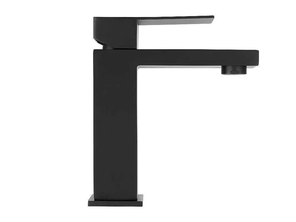 Torneira*Shower & Design Torneira Misturadora Mecanica Quadrada Em Inox Escovado Preto Mate A17,3 Cm - Canilas
