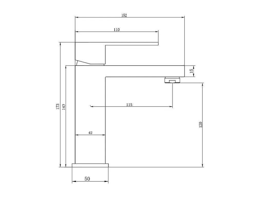 Torneira*Shower & Design Torneira Misturadora Mecanica Quadrada Em Inox Escovado Preto Mate A17,3 Cm - Canilas