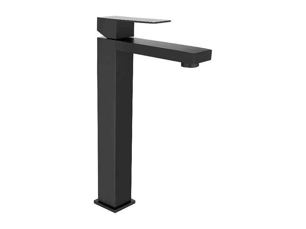Torneira*Shower & Design Torneira Misturadora Mecanica Quadrada Em Inox Escovado Preto Mate A31 Cm - Canilas