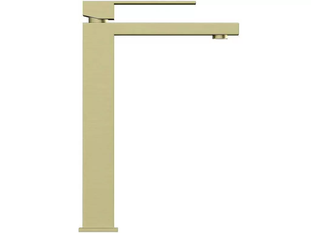 Torneira*Shower & Design Torneira Misturadora Mecanica Quadrada Sobrelevada A29,5 Cm Dourado Acabamento Acetinado - Vipava