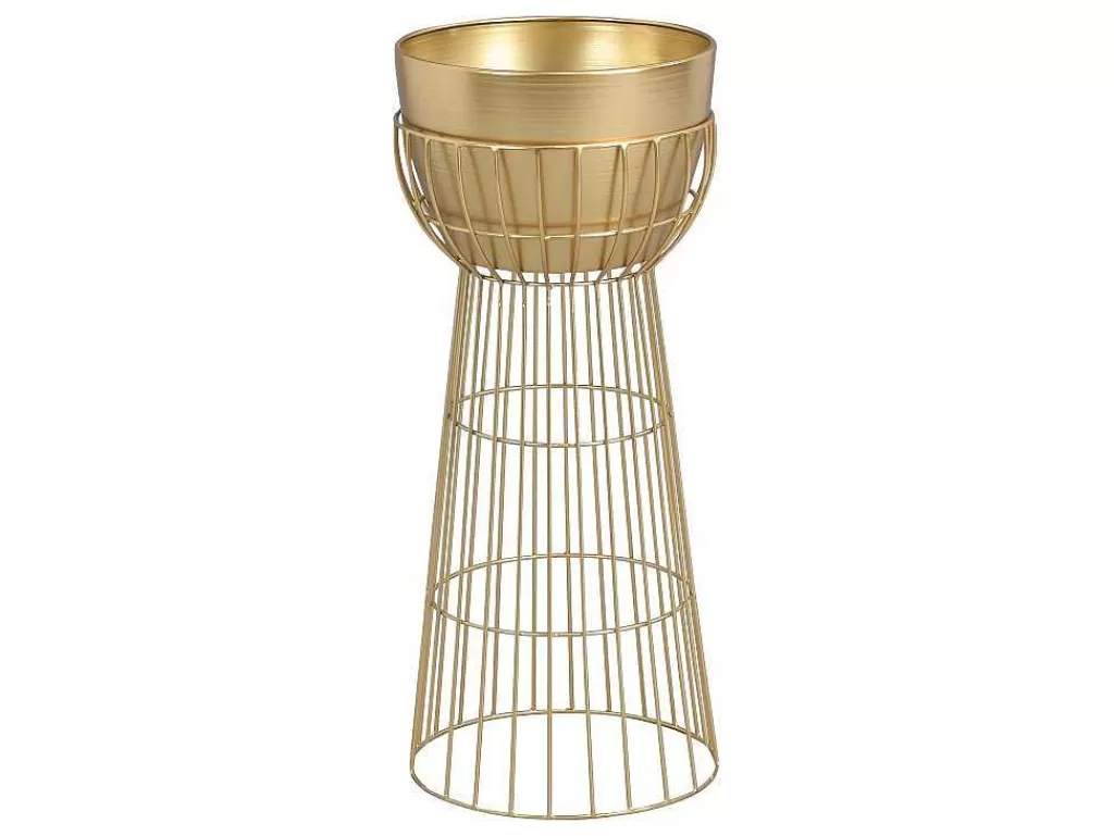 Promoções Decoração*OZAIA Vaso De Ornamentacao Filiforme Em Metal D. 30 X A. 71 Cm Dourado - Cemoro