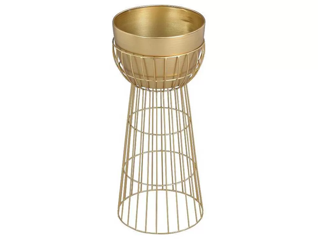 Promoções Decoração*OZAIA Vaso De Ornamentacao Filiforme Em Metal D. 30 X A. 71 Cm Dourado - Cemoro