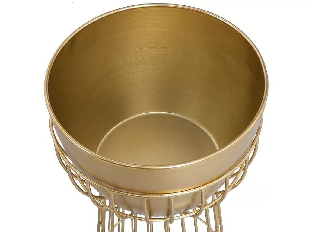 Promoções Decoração*OZAIA Vaso De Ornamentacao Filiforme Em Metal D. 30 X A. 71 Cm Dourado - Cemoro