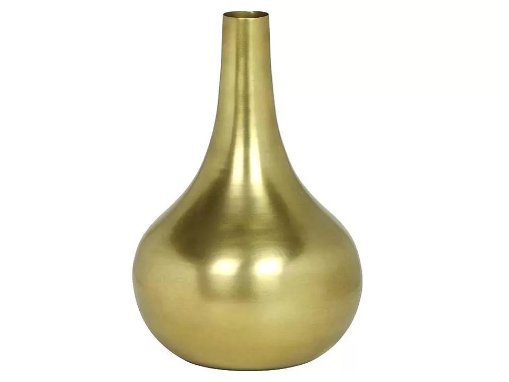 Objeto De Decoração Interior*OZAIA Vaso Em Metal Dourado A.30 Cm Acabamento Latao Antigo - Gizeh