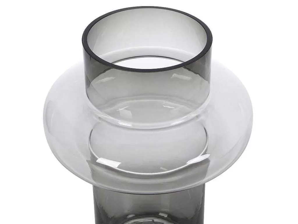 Objeto De Decoração Interior*OZAIA Vaso Em Vidro De Cor D. 20,5 X A. 30 Cm Vidro Cinzento Fumado - Valoit