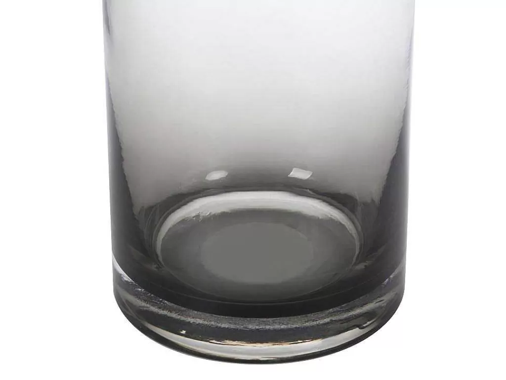 Objeto De Decoração Interior*OZAIA Vaso Em Vidro De Cor D. 20,5 X A. 30 Cm Vidro Cinzento Fumado - Valoit