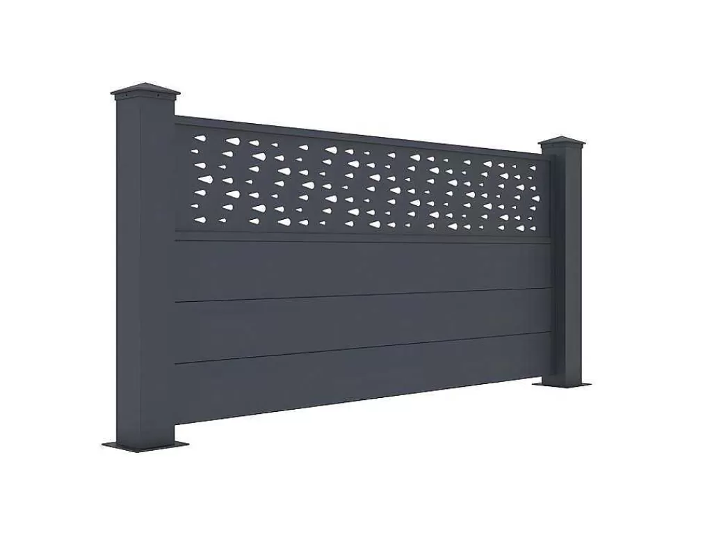 Canico E Cerca*EXPERTLAND Vedacao Para Pousar De A.89 Cm Em Aluminio Com Motivos De C.189 Cm Cor Antracite - Bazio