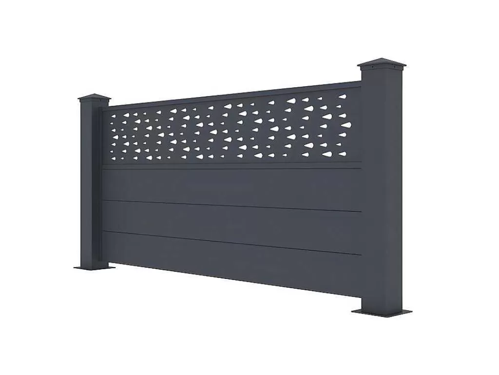 Canico E Cerca*EXPERTLAND Vedacao Para Pousar De A.89 Cm Em Aluminio Com Motivos De C.189 Cm Cor Antracite - Bazio