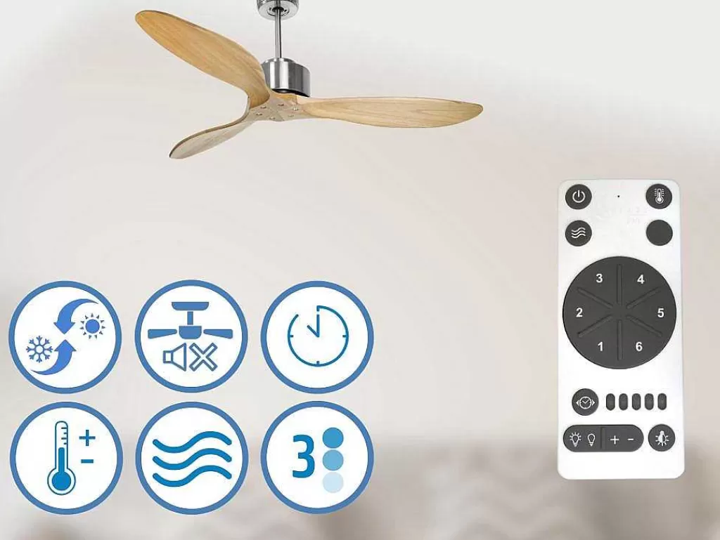 Ventilador*Purline Ventilador De Tecto O132 Cm Com Wifi Reversivel Hypersilence