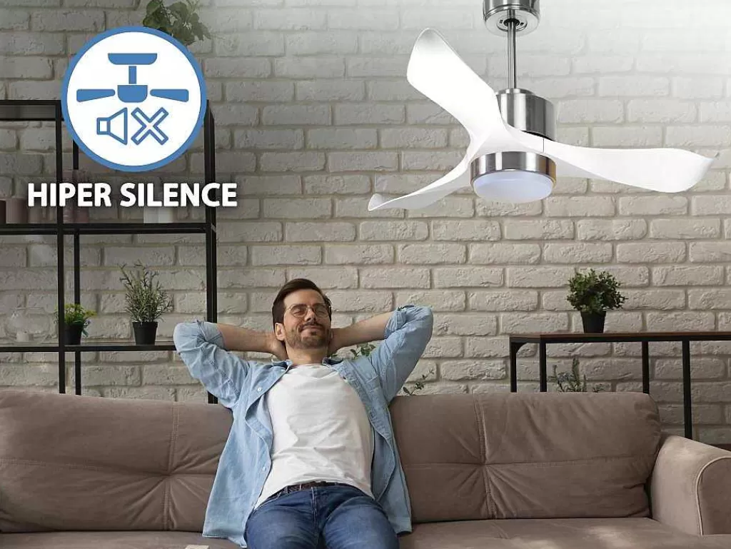 Ventilador*Purline Ventilador De Tecto Reversivel Termostato Regulavel Termostato Regulavel Wifi Motor Dc Tectos Inclinados 2/3 Laminas Memória Hypersilence