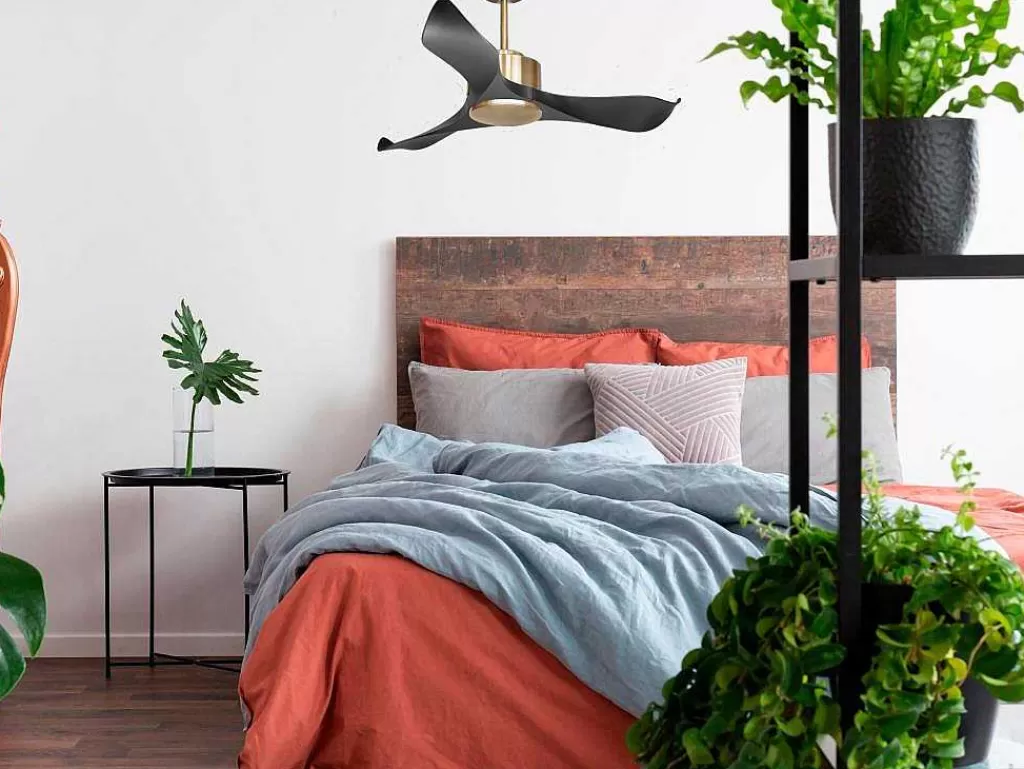 Ventilador*Purline Ventilador De Tecto Reversivel Termostato Regulavel Termostato Wifi Motor Dc Tectos Inclinados Controlo Remoto Adaptador De Luz De Tres Tons 2/3 Laminas Memória Hipersilenciosa