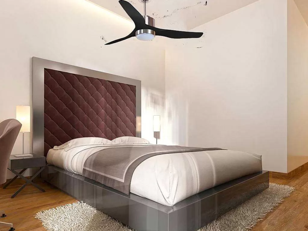 Ventilador*Purline Ventilador De Tecto Reversivel Termostato Regulavel Termostato Wifi Motor Dc Tectos Inclinados Controlo Remoto Adaptador De Luz De Tres Tons 2/3 Laminas Memória Hipersilenciosa