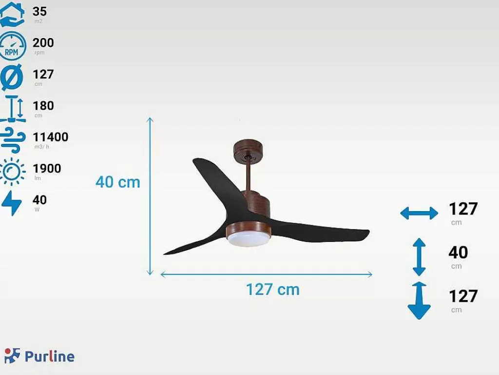 Ventilador*Purline Ventilador De Tecto Reversivel Termostato Regulavel Termostato Wifi Motor Dc Tectos Inclinados Controlo Remoto Adaptador De Luz De Tres Tons 2/3 Laminas Memória Hipersilenciosa