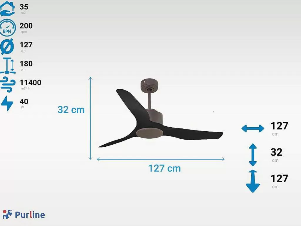 Ventilador*Purline Ventilador De Tecto Reversivel Termostato Regulavel Termostato Wifi Motor Dc Tectos Inclinados Controlo Remoto Adaptador De Luz De Tres Tons 2/3 Laminas Memória Hipersilenciosa
