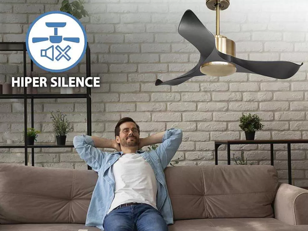 Ventilador*Purline Ventilador De Tecto Reversivel Termostato Regulavel Termostato Wifi Motor Dc Tectos Inclinados Controlo Remoto Adaptador De Luz De Tres Tons 2/3 Laminas Memória Hipersilenciosa
