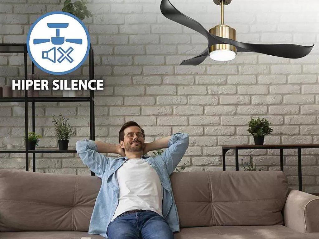 Ventilador*Purline Ventilador De Tecto Reversivel Termostato Regulavel Termostato Wifi Motor Dc Tectos Inclinados Controlo Remoto Adaptador De Luz De Tres Tons 2/3 Laminas Memória Hipersilenciosa