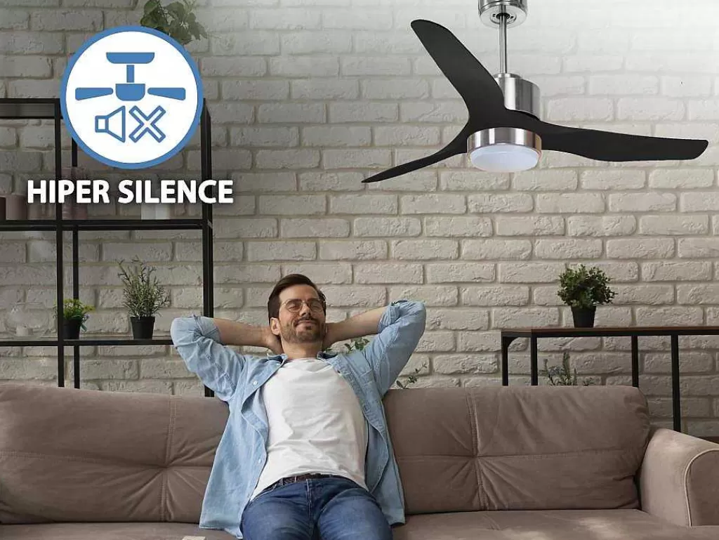 Ventilador*Purline Ventilador De Tecto Reversivel Termostato Regulavel Termostato Wifi Motor Dc Tectos Inclinados Controlo Remoto Adaptador De Luz De Tres Tons 2/3 Laminas Memória Hipersilenciosa