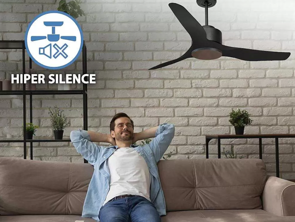 Ventilador*Purline Ventilador De Tecto Reversivel Termostato Regulavel Termostato Wifi Motor Dc Tectos Inclinados Controlo Remoto Adaptador De Luz De Tres Tons 2/3 Laminas Memória Hipersilenciosa