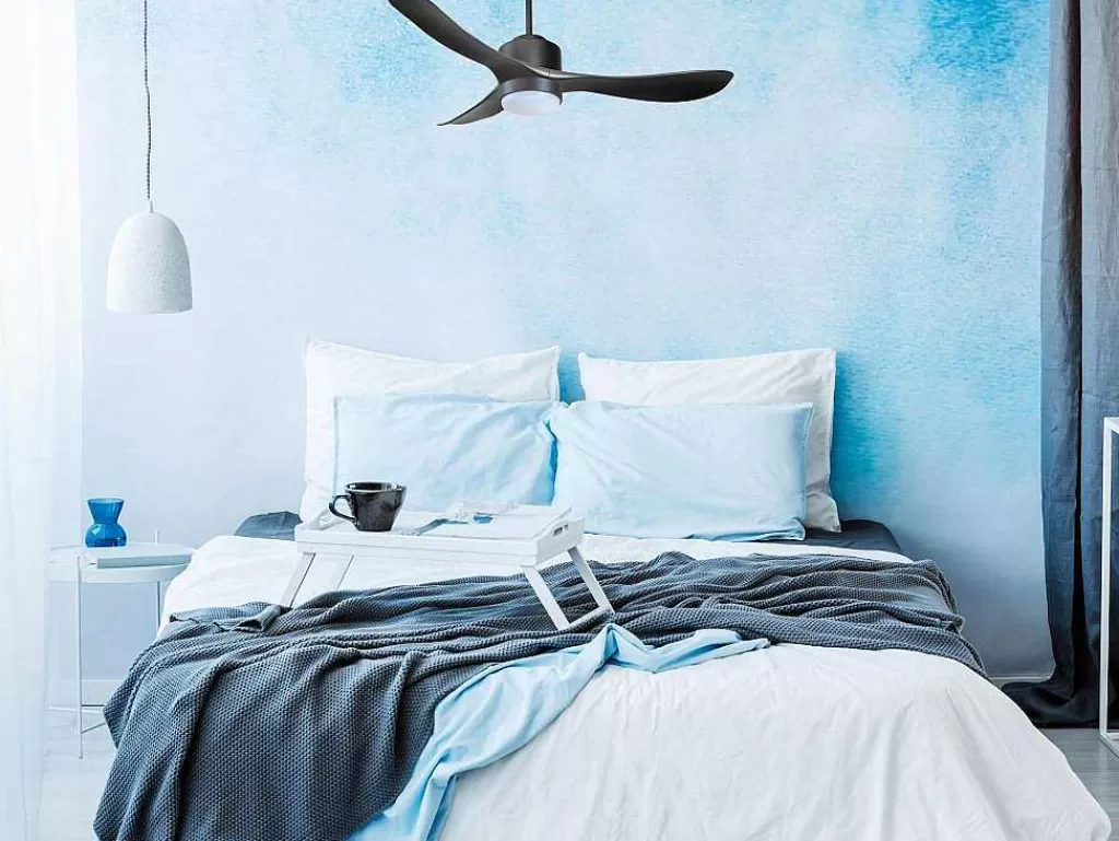 Ventilador*Purline Ventilador De Tecto Reversivel Termostato Regulavel Termostato Wifi Motor Dc Tectos Inclinados Controlo Remoto Luz De Tres Tons Memória Hipersilenciosa