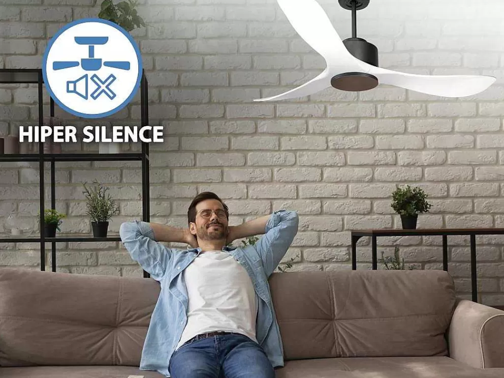 Ventilador*Purline Ventilador De Tecto Reversivel Termostato Regulavel Termostato Wifi Motor Dc Tectos Inclinados Controlo Remoto Luz De Tres Tons Memória Hipersilenciosa