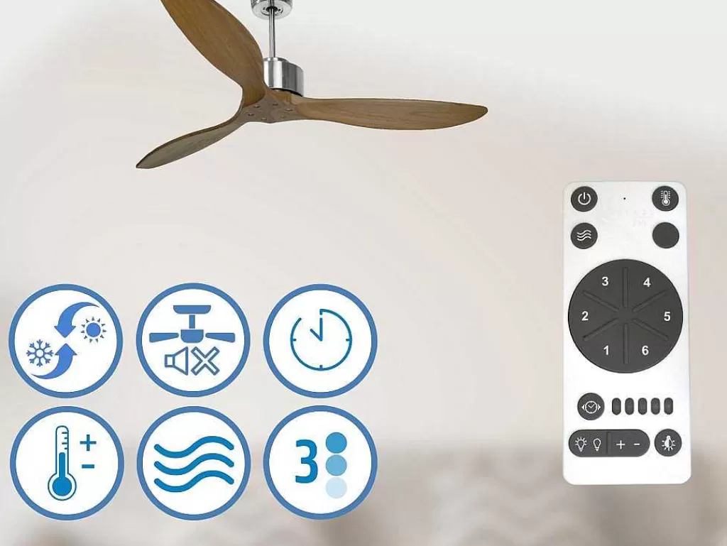 Ventilador*Purline Ventilador De Tecto Reversivel Termostato Reversivel Motor Wifi Tectos Dc Hypersilence Memory Fullwood