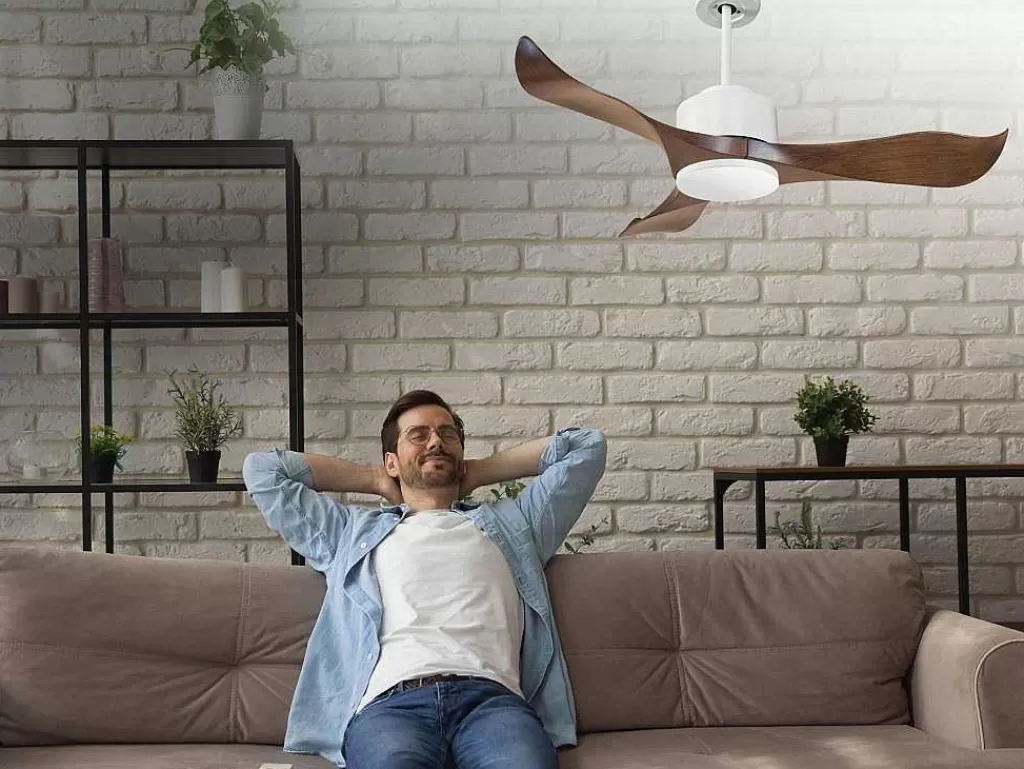 Ventilador*Purline Ventilador De Tecto Reversivel Termostato Reversivel Regulavel Wifi Motor Dc Laminas De Tecto Inclinadas Memória Hypersilence