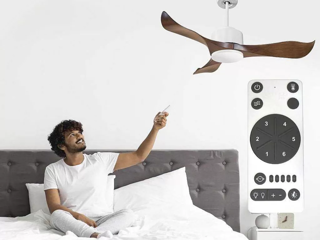 Ventilador*Purline Ventilador De Tecto Reversivel Termostato Reversivel Regulavel Wifi Motor Dc Laminas De Tecto Inclinadas Memória Hypersilence