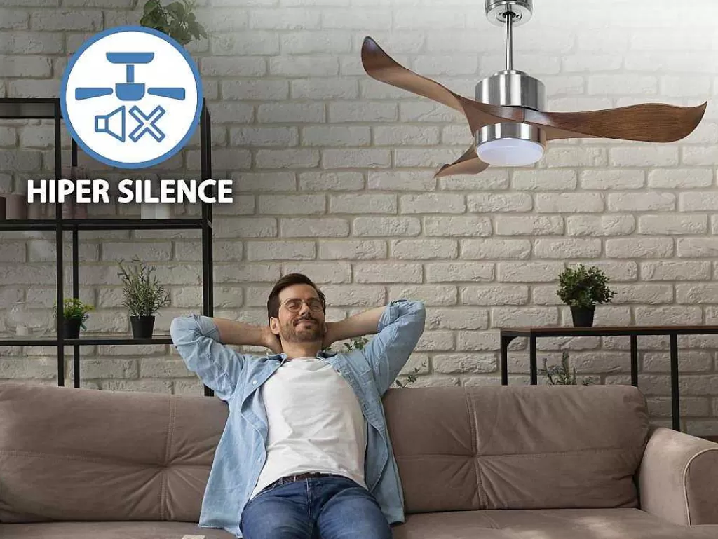 Ventilador*Purline Ventilador De Tecto Reversivel Termostato Reversivel Regulavel Wifi Motor Dc Laminas De Tecto Inclinadas Memória Hypersilence