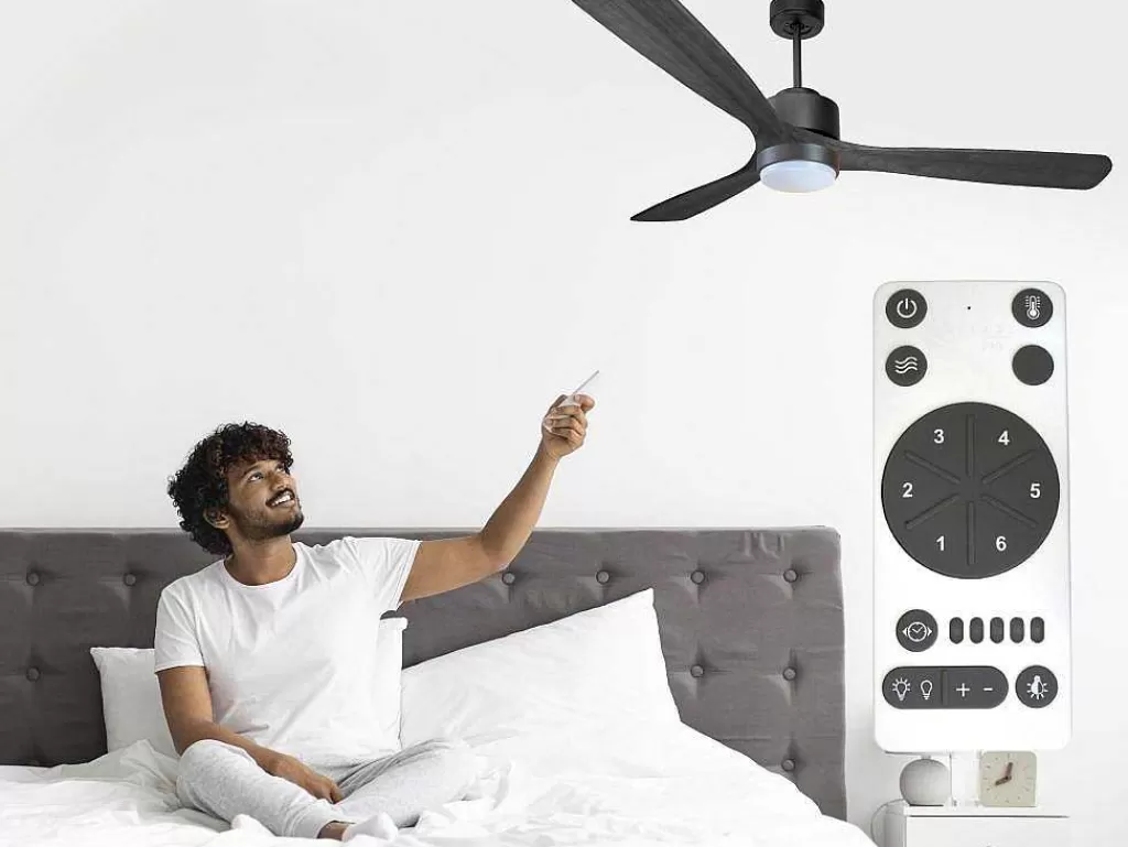 Ventilador*Purline Ventilador De Tecto Reversivel Termostato Reversivel Regulavel Wifi Motor Dc Tectos Inclinados Memória Hypersilence