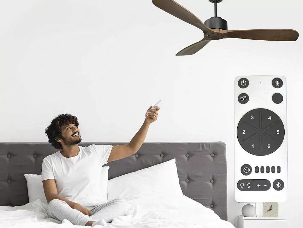 Ventilador*Purline Ventilador De Tecto Wifi Com Motor Dc Controlo Remoto Hypersilence Fullwood Memory