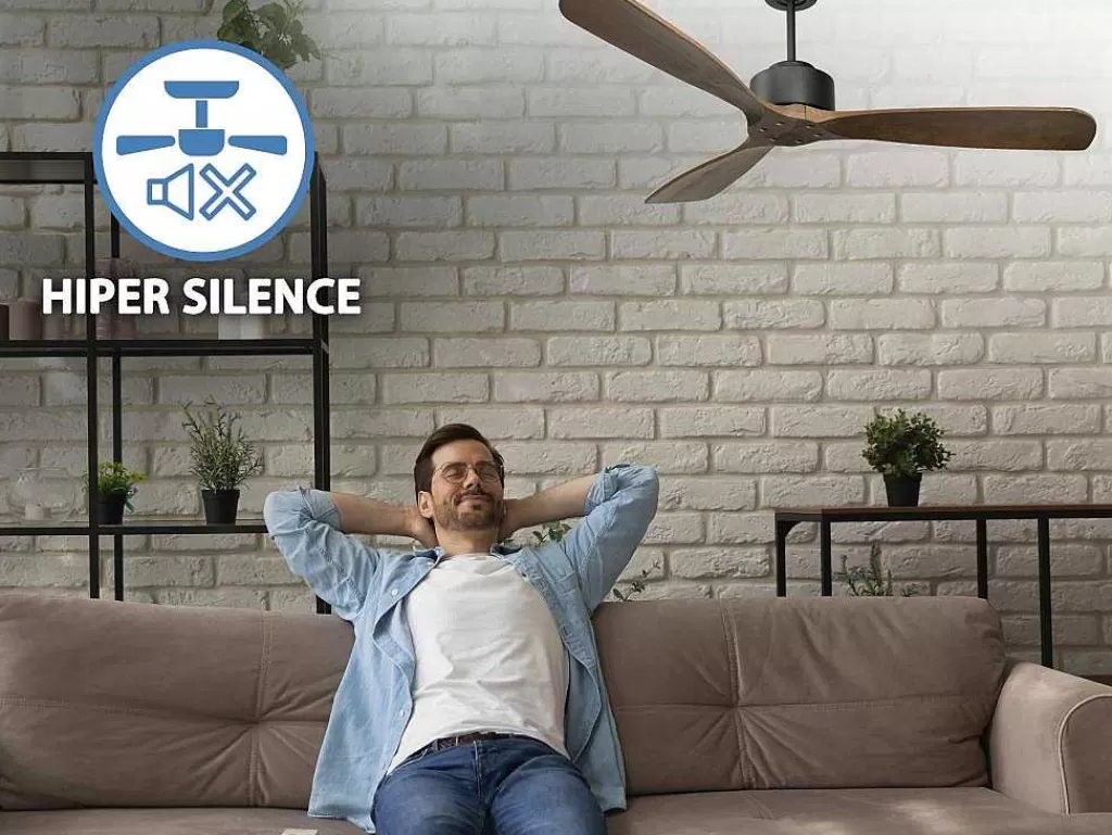Ventilador*Purline Ventilador De Tecto Wifi Com Motor Dc Controlo Remoto Hypersilence Fullwood Memory
