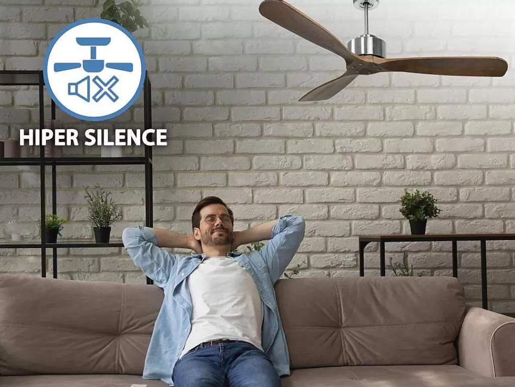 Ventilador*Purline Ventilador De Tecto Wifi Com Motor Dc Controlo Remoto Hypersilence Fullwood Memory